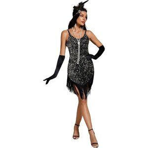 Women's 1920s Flapper Sequin Fancy Costume Dress Great Gatsby Party Dress